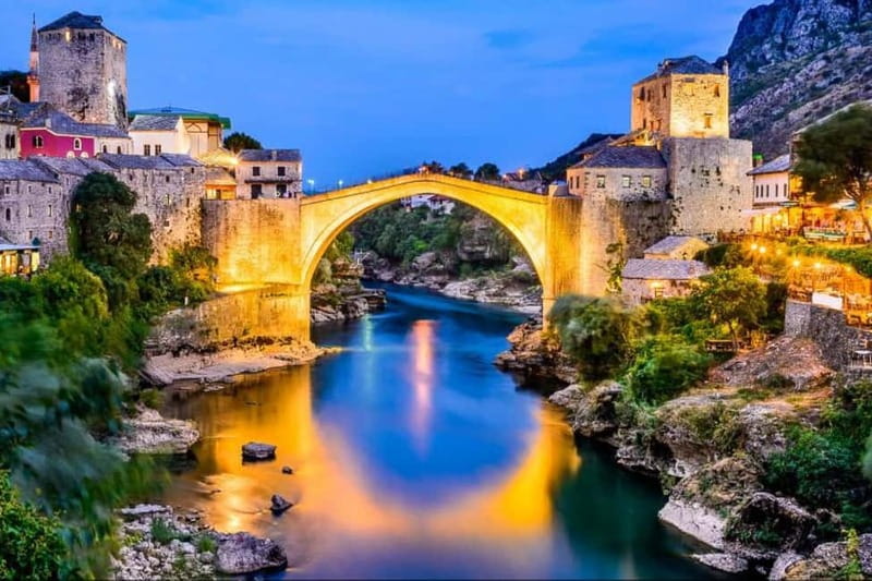 From Dubrovni:Mostar, Kravica Waterfalls, and Kajtaz Tour - Mostar and the rebuilt Stari Most