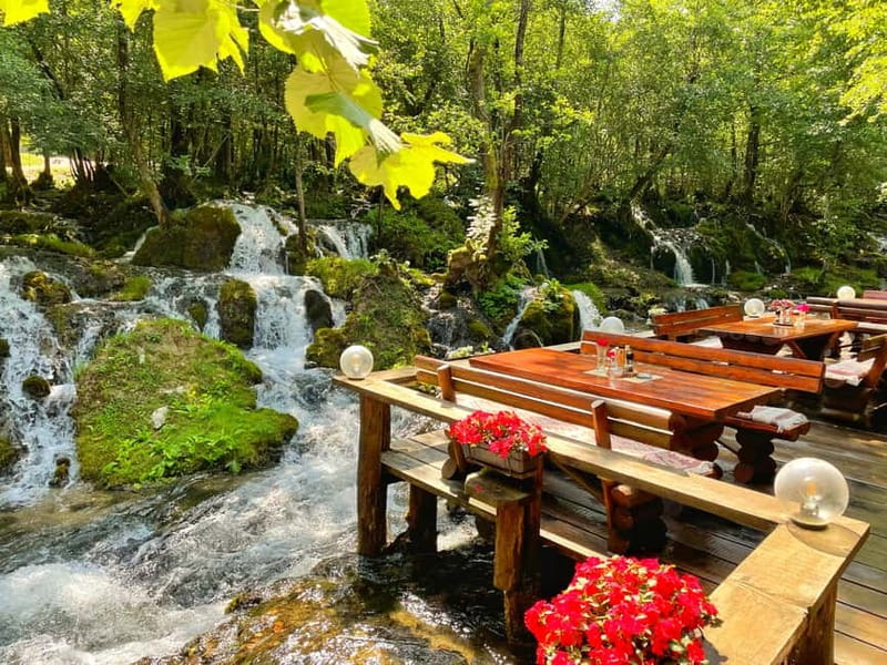 From Sarajevo: Travnik, Jajce, Pliva Lakes & Watermills Trip - Jajce Waterfall in the town center